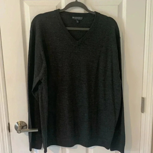 Hart Schaffner Marx Charcoal Gray Merino Wool Sweater Size XL - Picture 1 of 8